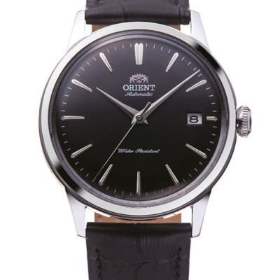Orient Bambino AC0M02B30B - Herenhorloge Automaat mechanisch staal-leder zilverkleurig-zwart - Ø 38 mm