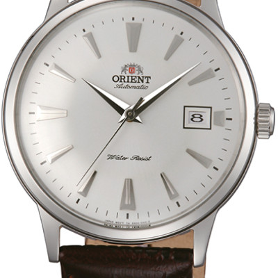 Orient Bambino OR-TAC00005W0 - Herenhorloge Automaat staal-leder zilverkleurig-bruin 41 mm