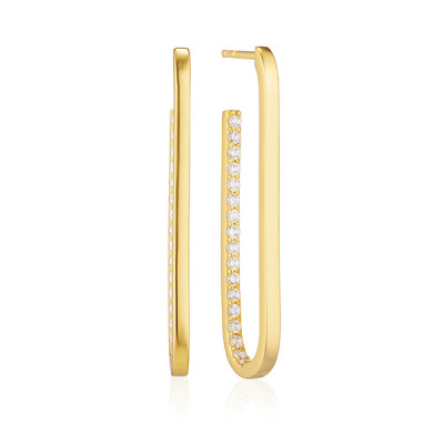 Sif Jakobs SJ-E42214-CZ-YG - Ovale steker oorringen met zirkonia, gold plating