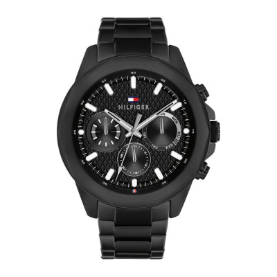 Tommy Hilfiger Lars TH1710653 - Zwart herenhorloge met dag en datum