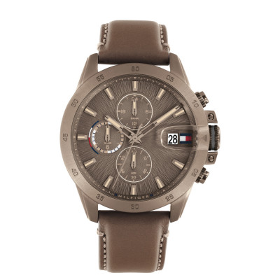 Tommy Hilfiger Jameson TH1792196 - Bruin horloge voor heren van leer en staal - Ø 43 mm