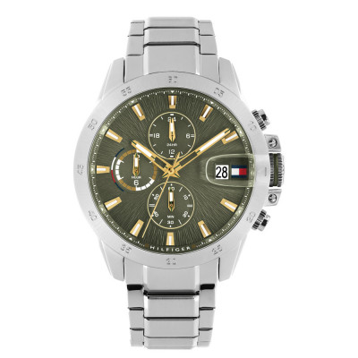 Tommy Hilfiger Jameson TH1792197 - Groen herenhorloge met stalen schakelband en tweede tijd