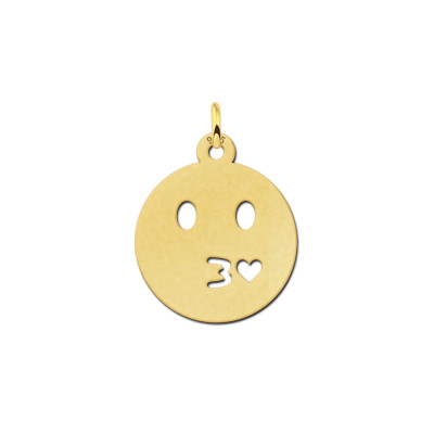 gouden-smiley-kusjes-hanger-18-mm-x-15-mm