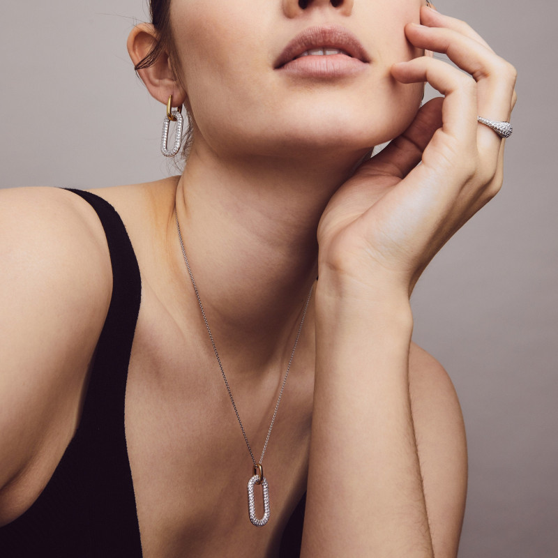 Sofia Milani - Dames Halsketting 925 Zilver - Bal Cirkel Hanger