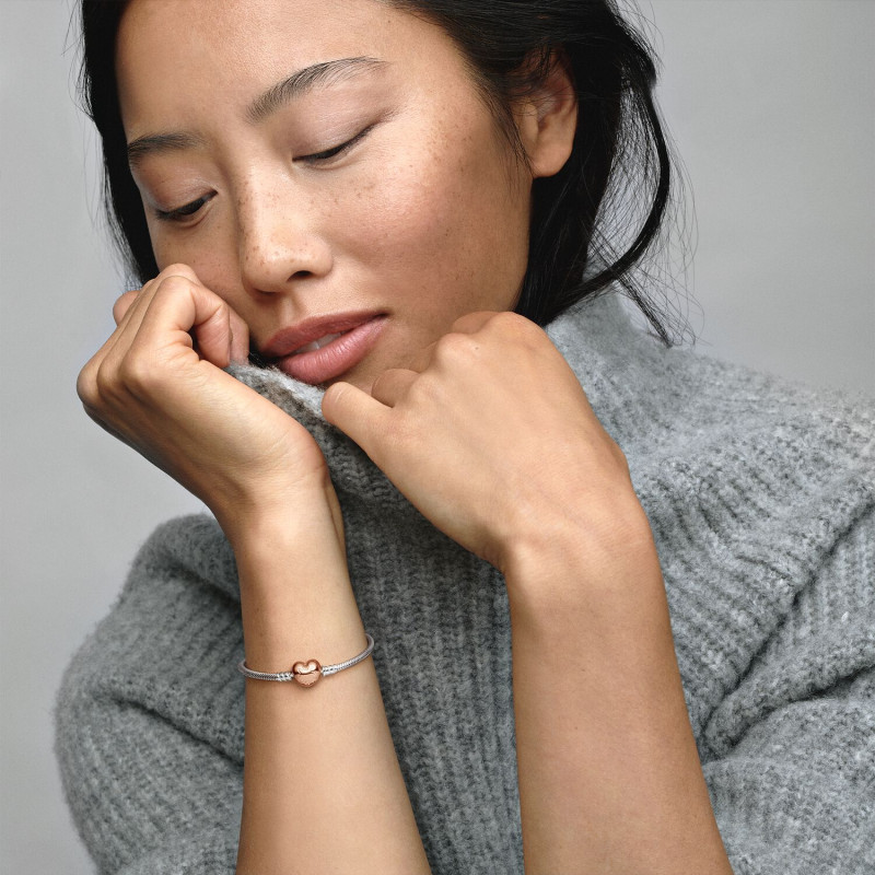 パンドラ pandora FIELD OF VIEW 8センチ8cmシングルCD Pandora 580719 Moments - Zilveren slangenarmband met roségouden