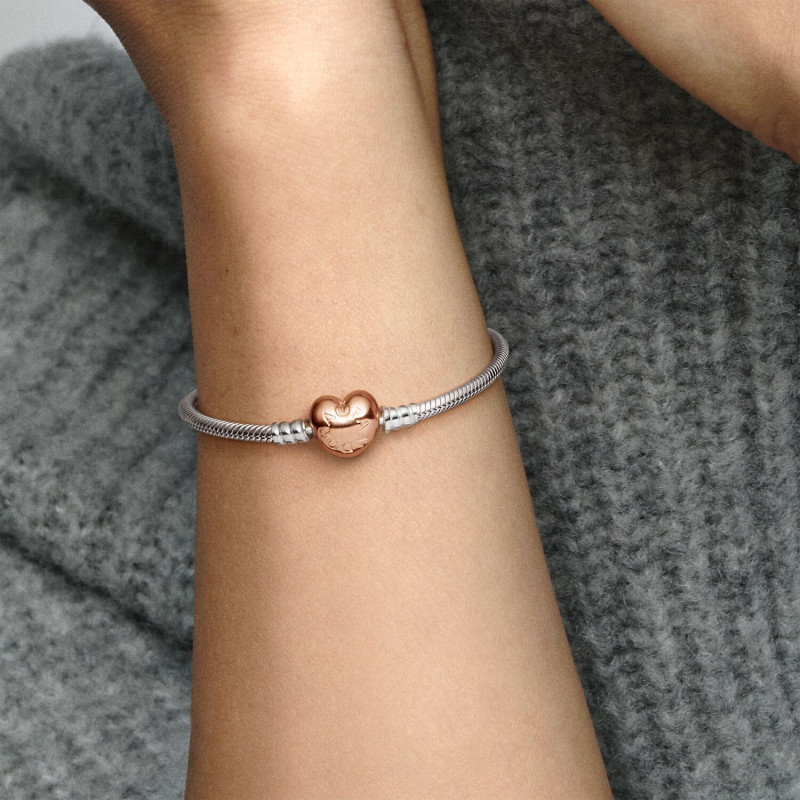 Pandora 580719 Moments - Zilveren slangenarmband met roségouden