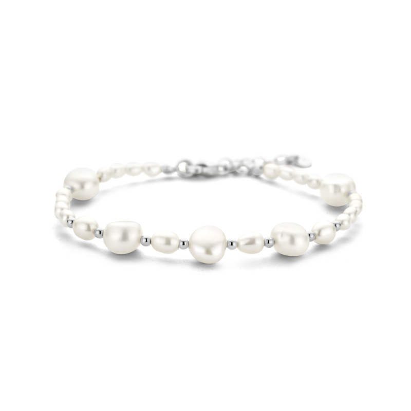 Valero Pearls Venezia Armband Zilver 925 Roségoud Zoetwaterparels 19 cm